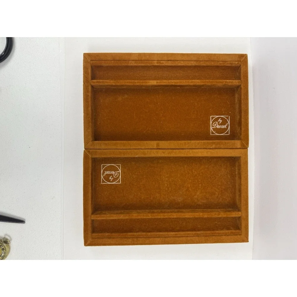 Drexel Esperanto Jewlery Tray Felt Valet Dresser Drawer Organizer MCM Rust